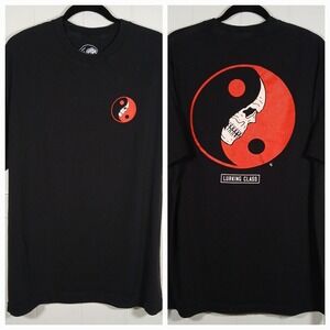Lurking Class by Sketchy Tank T-Shirt Yin Yang Skull Men's XL Black Cotton SS